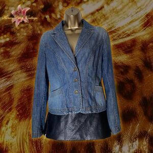 DKNY Jeans Medium Wash Denim Blazer Jacket